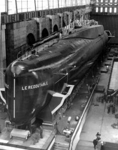 Le Redoutable quelques minutes avant son lancement officiel le 29 mars 1967 © Naval Group
