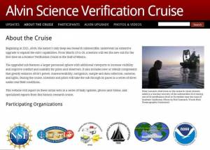 Cliquez sur l'image pour accéder au site Web "Alvin Science Verification Cruise