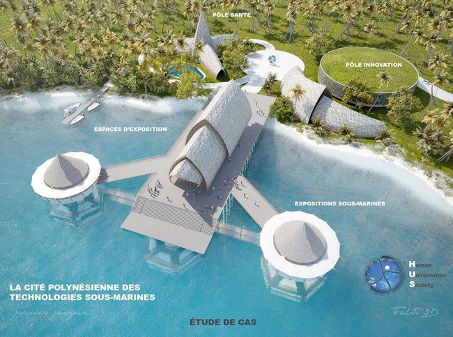 L'association polynésienne Human Underwater Society porte un projet de Cité des technologies sous-marines basée à Tahiti © HUS