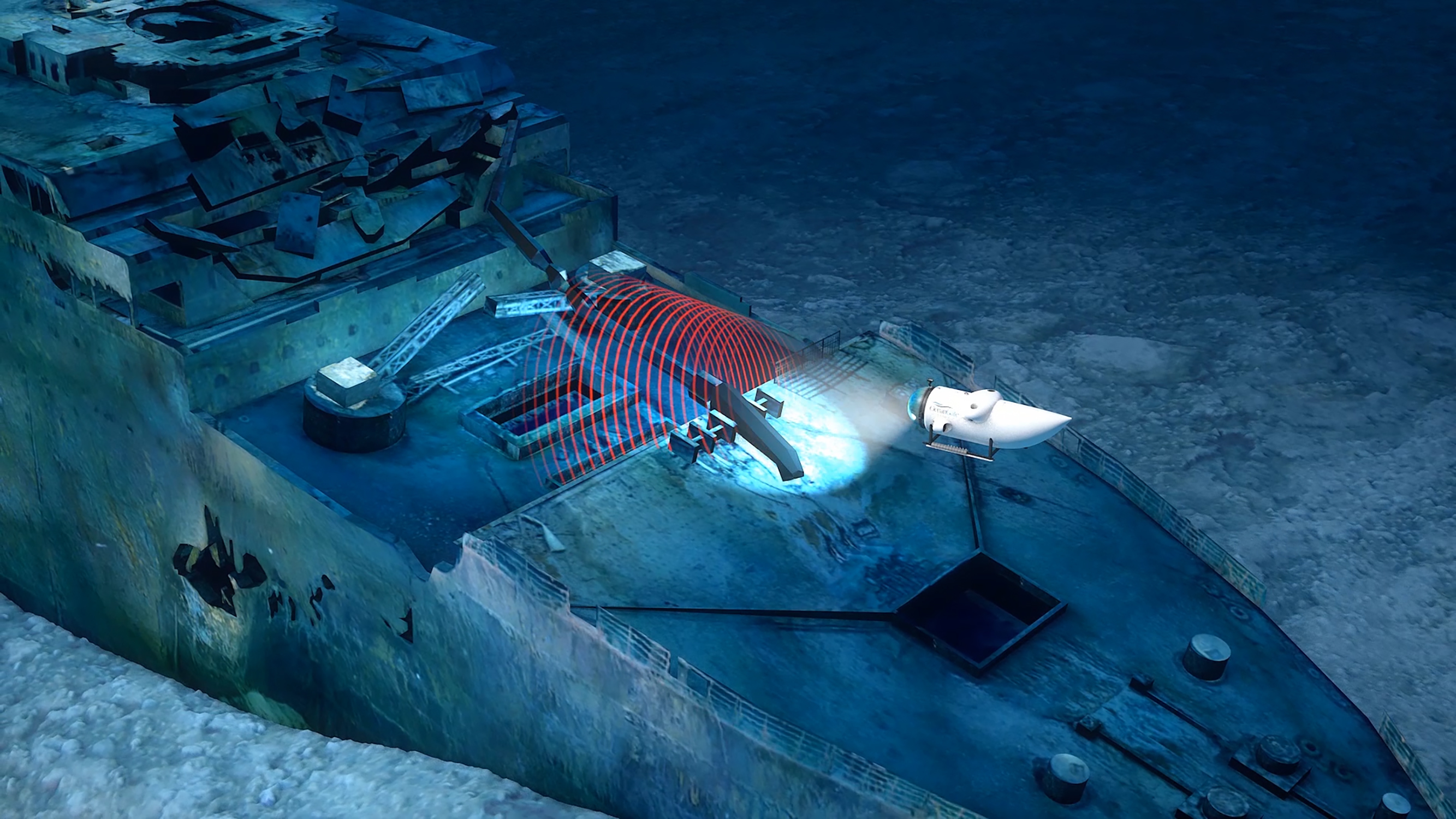 La campagne menée par Ocean Gate permettra de réaliser un modèle numérique 3D de l'épave du Titanic et de son champ de débris © Ocean Gate Inc.
