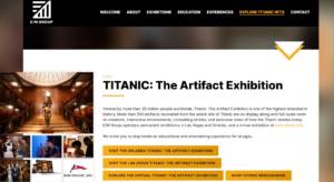 Cliquez sur l'image pour accéder au site Web E/M Group -Titanic The Artifact Exhibition