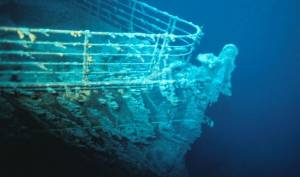 La proue (partie avant) de l'épave du Titanic © RMS Titanic, Inc.